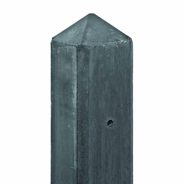 Dubbele onderplaat Betonpaal Diamantkop 10 x 10 x 308 cm Antraciet 4-zijdig glad