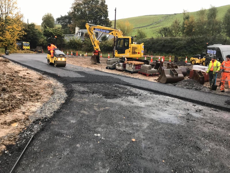 Entrance road realignment at a Peebles Hotel