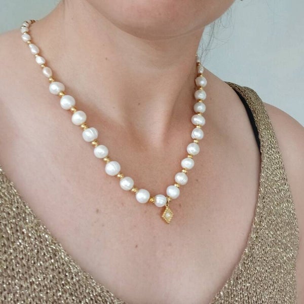 Zoetwater parel ketting met hanger