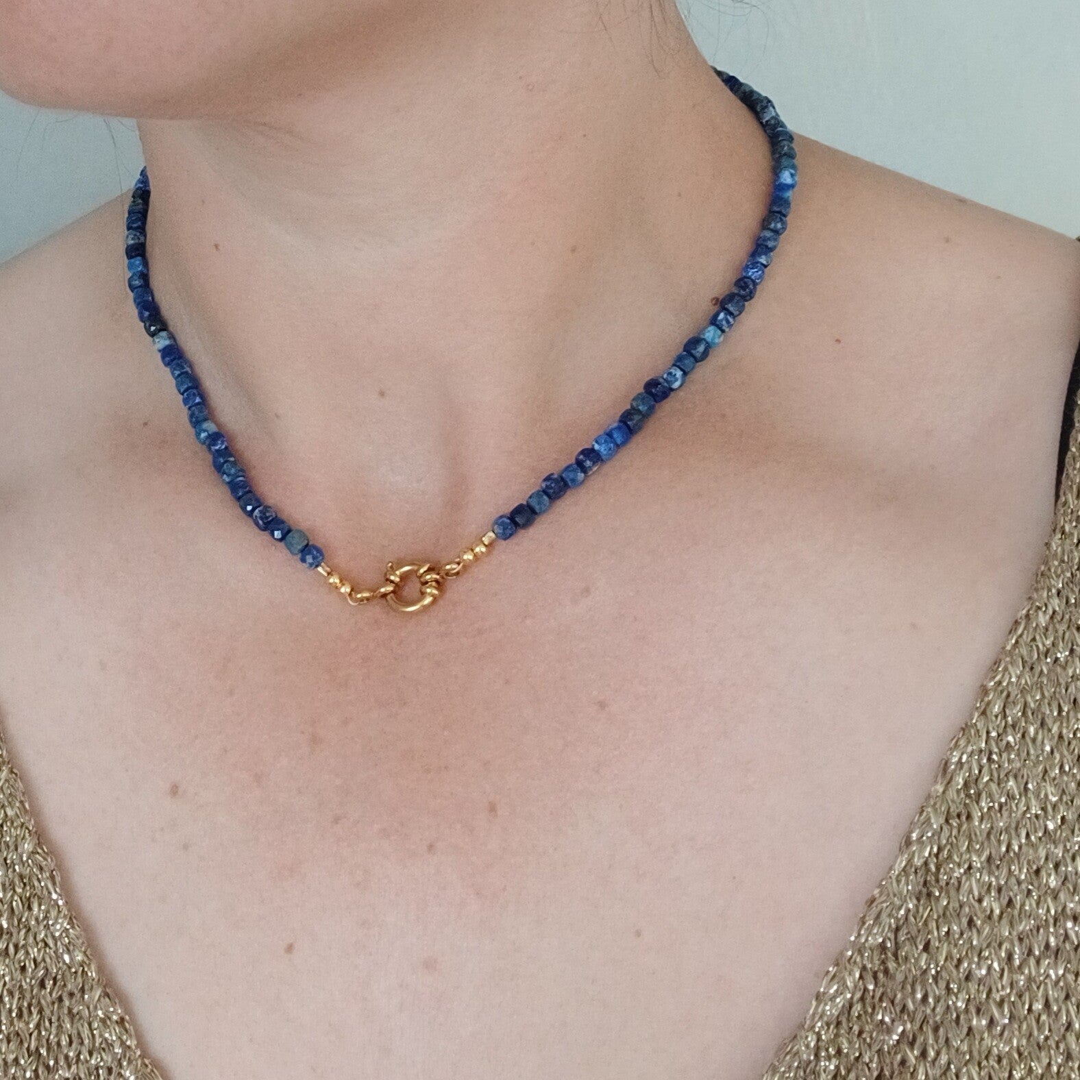 Choker ketting lapis lazuli
