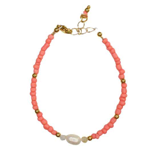 Citrien armband met parel goud