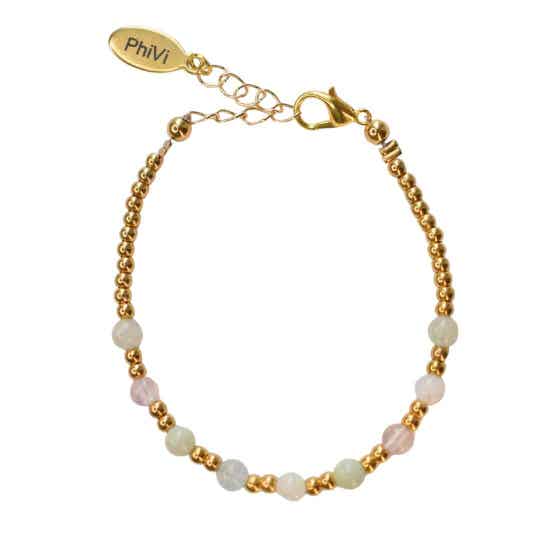 Armband morganiet gouden kralen