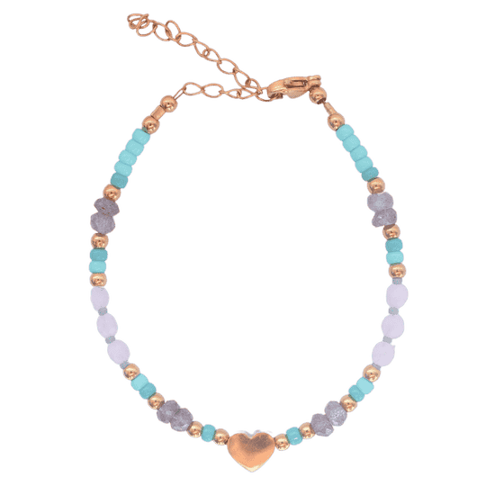 Labradoriet armband goud met hartje