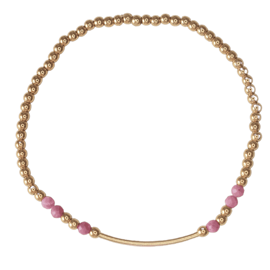 Roze armband rhodoniet goud buiskraal