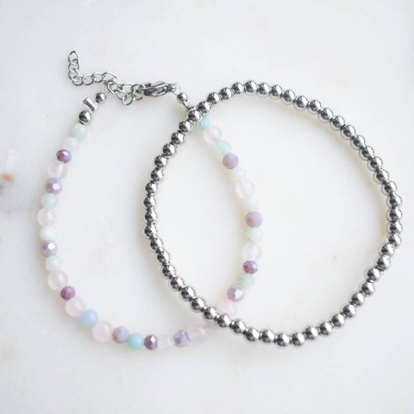 Armbanden Set morganiet zilver