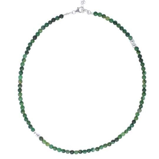 Choker ketting zilver groene jade