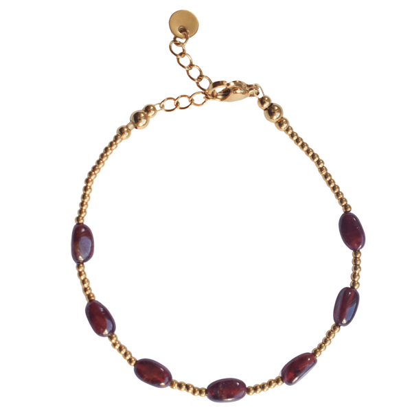 Bordeauxrode armband goud met edelsteen granaat