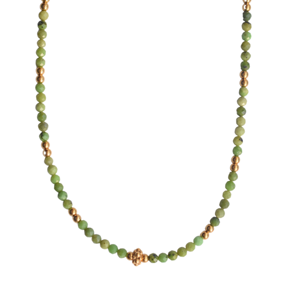 Groene choker edelsteen jade goud