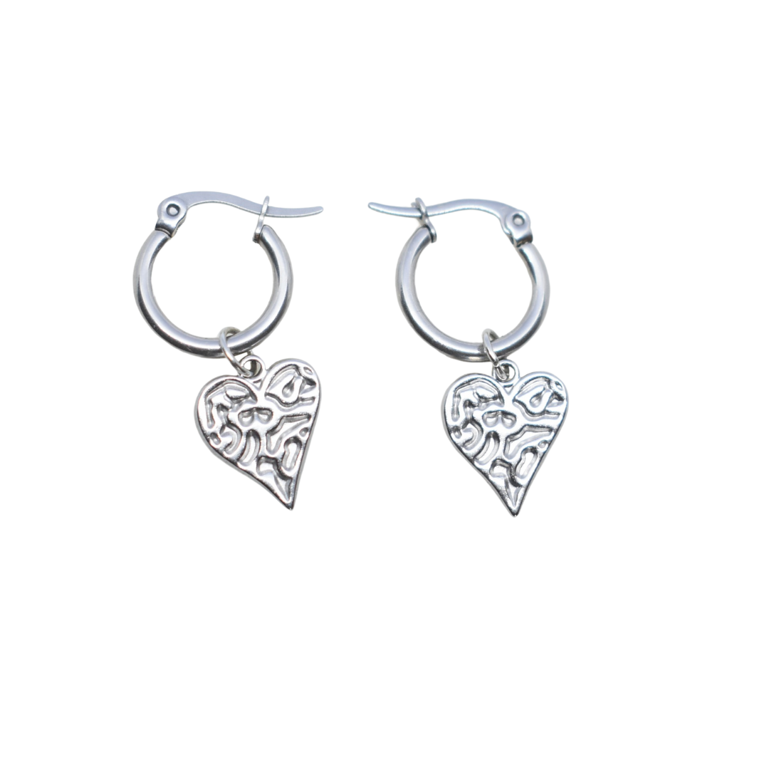Hartjes oorbellen zilver