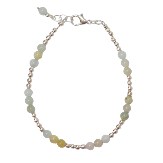 Armband morganiet zilveren kralen