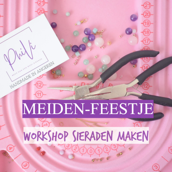 Meidenfeestje Sieraden Maken workshop - op locatie in Angeren (vanaf 6 meiden) prijs per kind