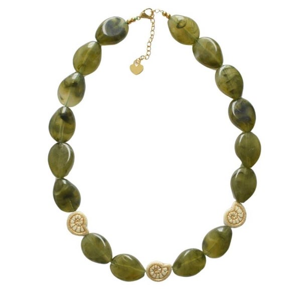 Kralen ketting met grote kralen groen