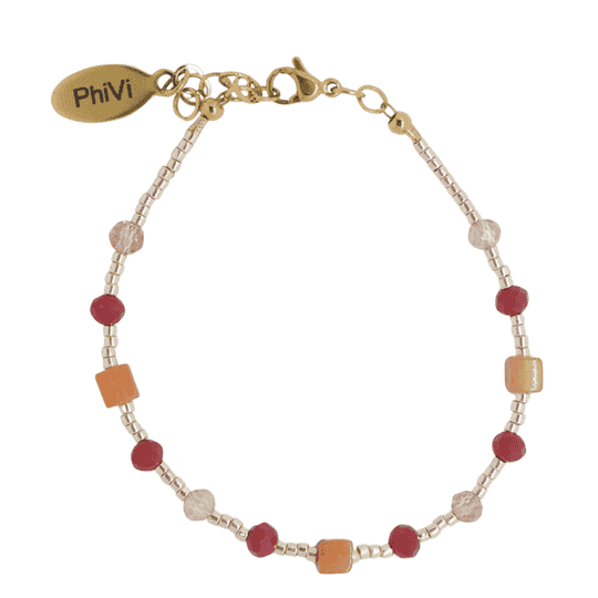 Armband jade rood oranje edelsteen goud
