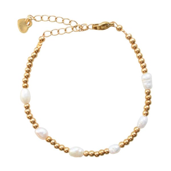 Zoetwater parel armbandje goud
