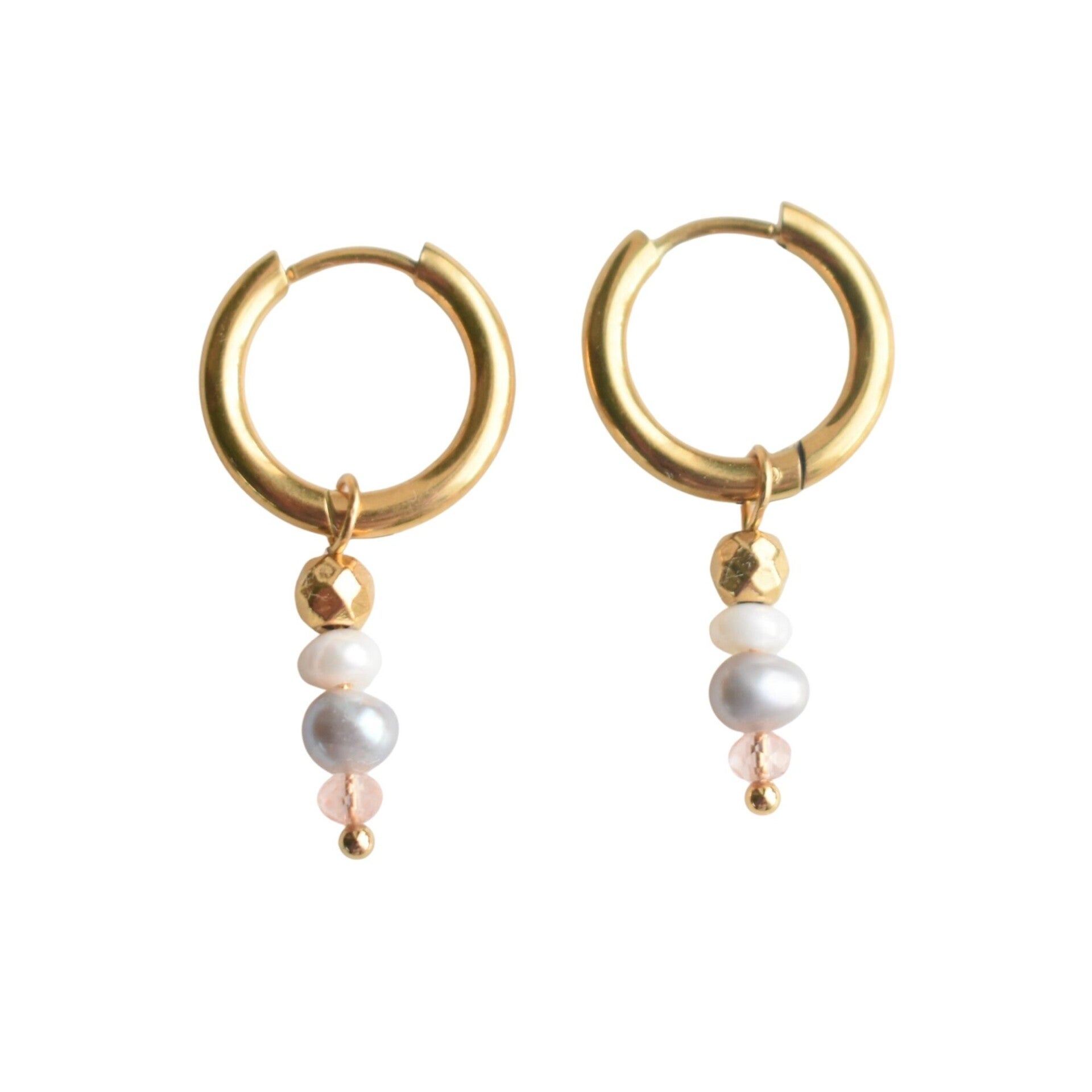 Oorbellen met pareltjes goud