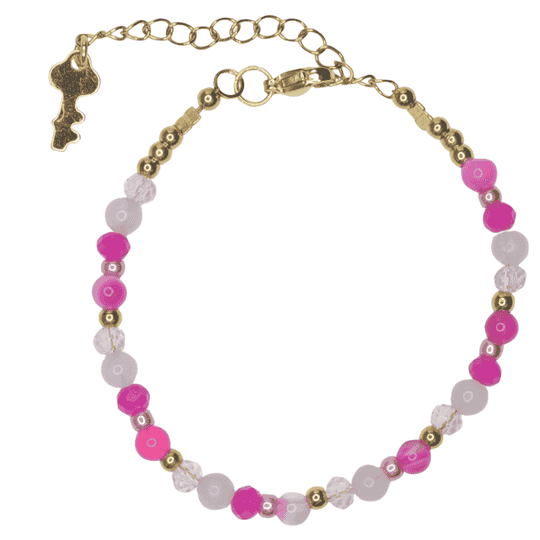 Roze armband agaat goud