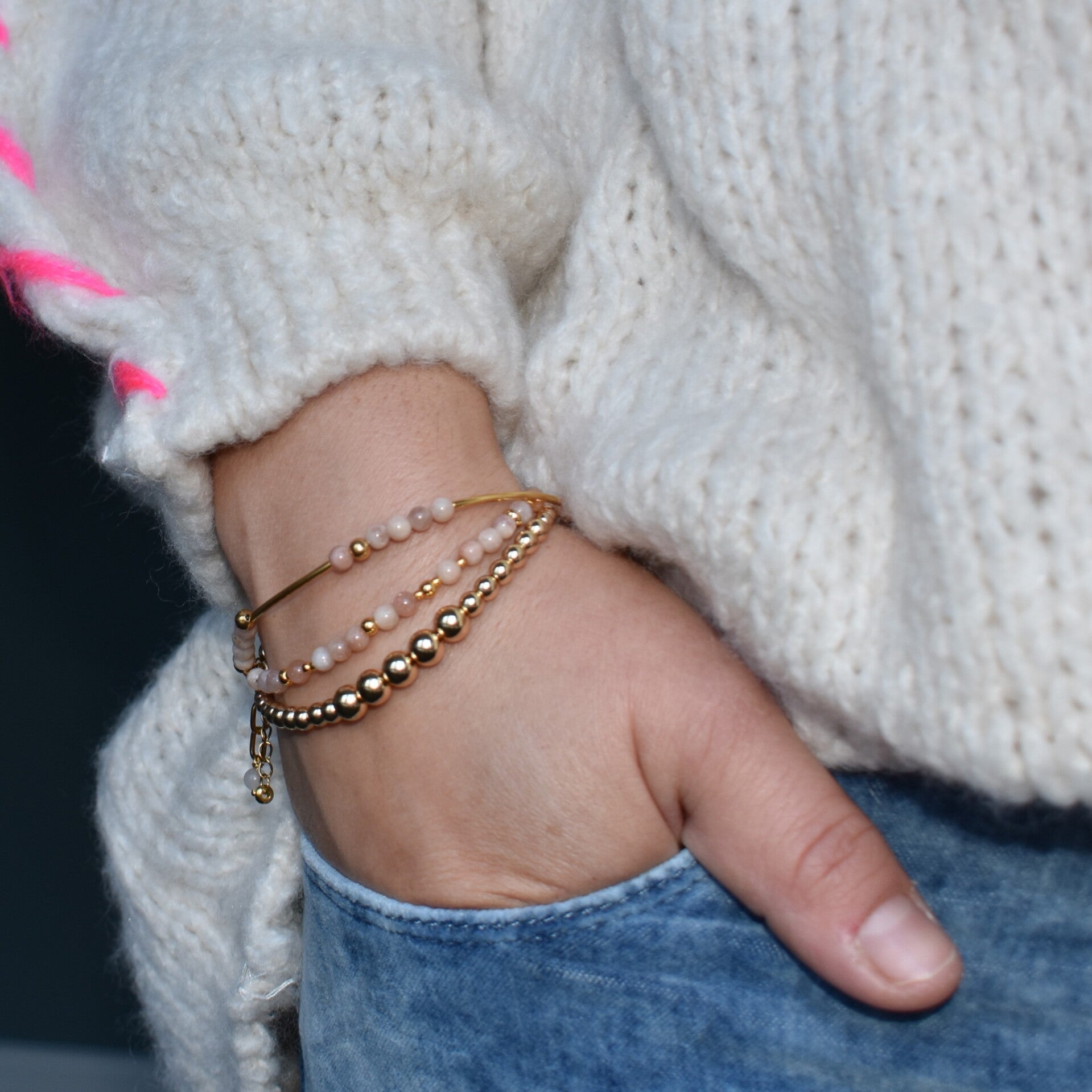 Edelsteen zonnesteen armband