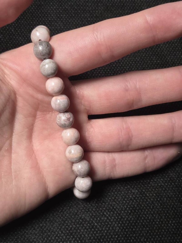 Pulsera de jaspe rosa cebra