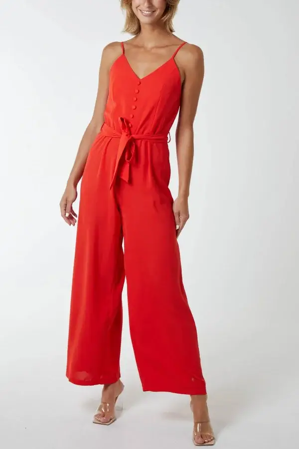 Button Front Jumpsuit