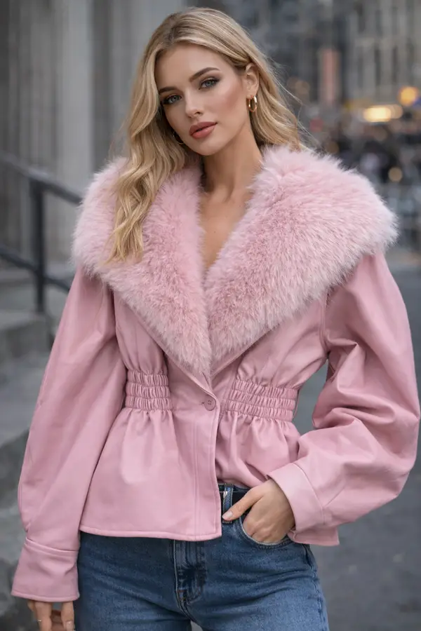 Pastel Fur Lined PU Jackets