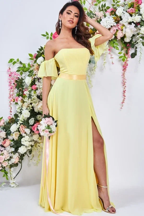 Yellow Bodice Designer Dress