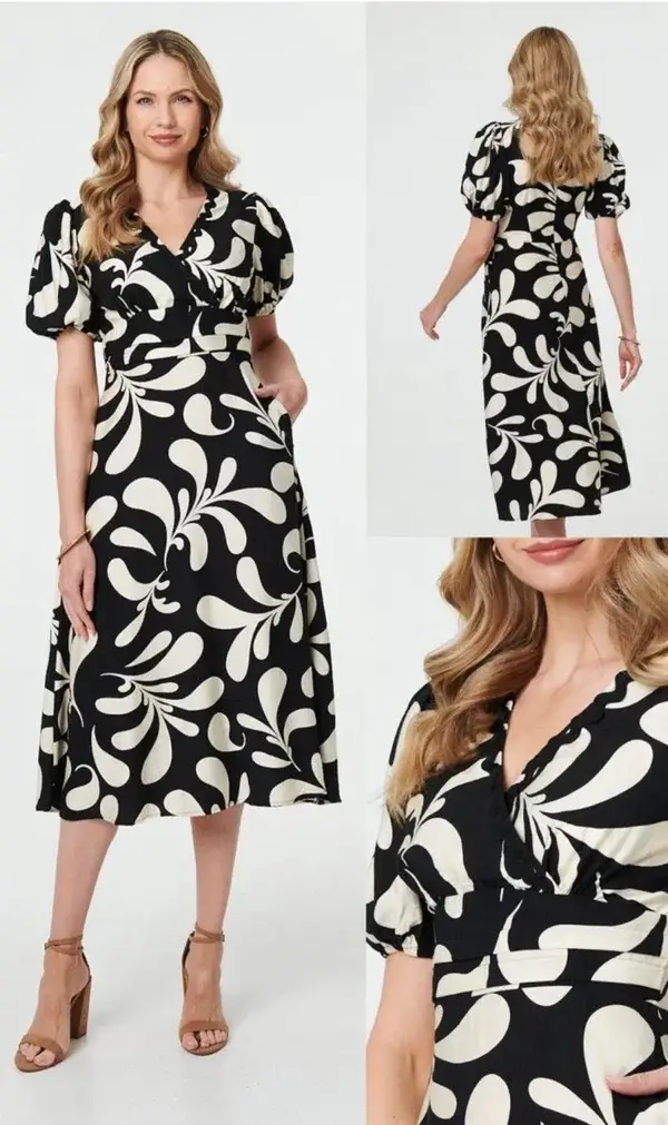 Patterned Linen Dress