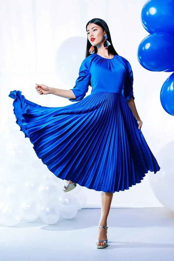 Royal Pleated Designer Dress