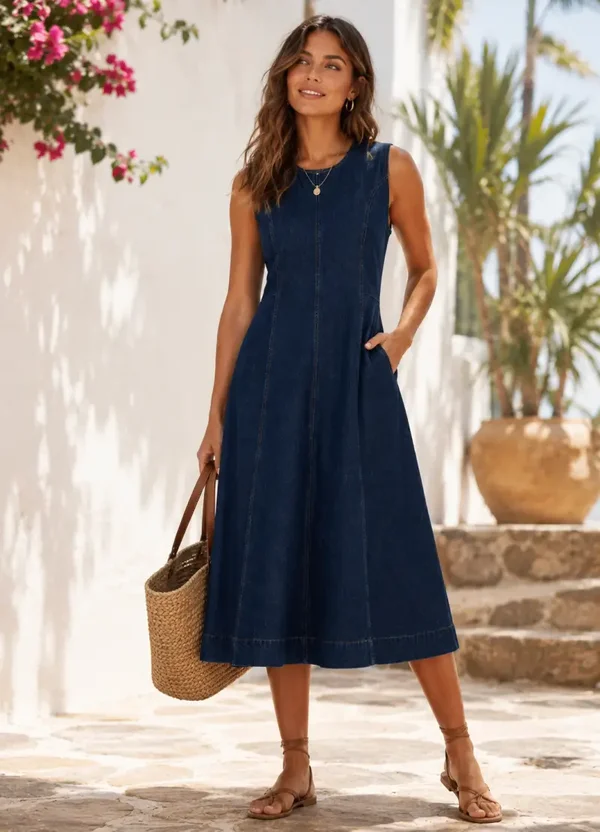 Sleeveless Denim Dress