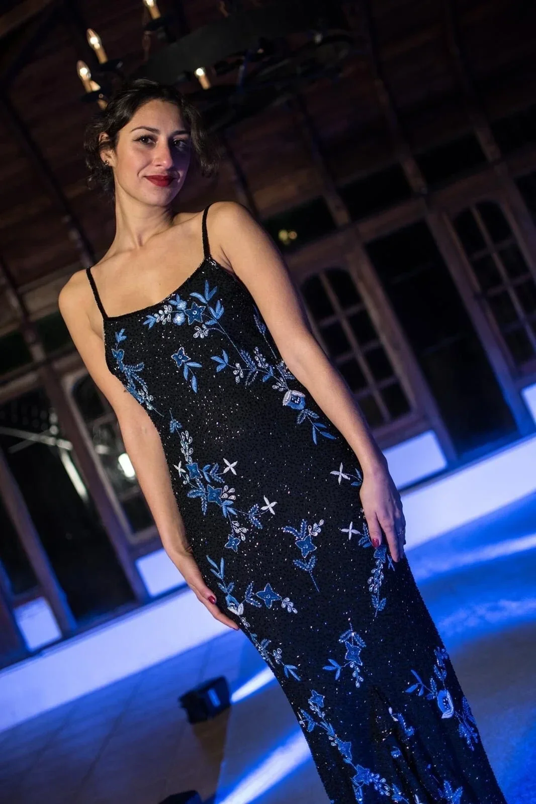 Floral Fully beaded Evening dress