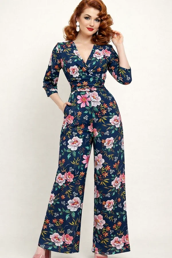 Floral Scuba crepe Jumpsuit