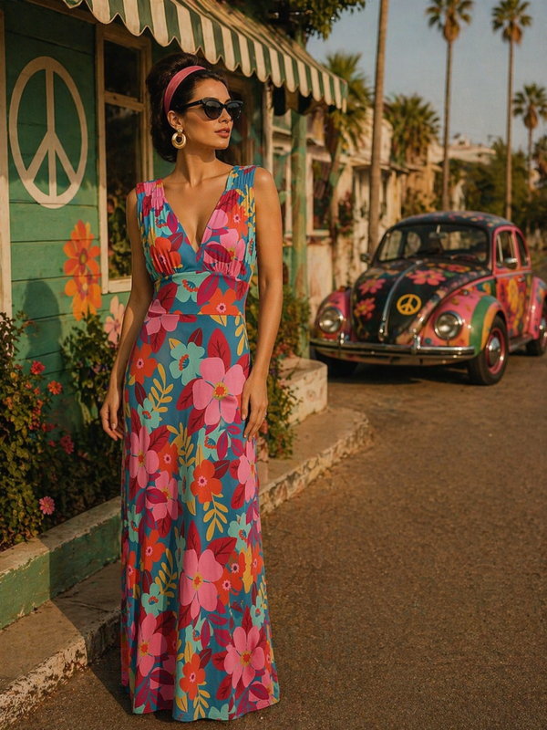 Floral Pattern Maxi Dress