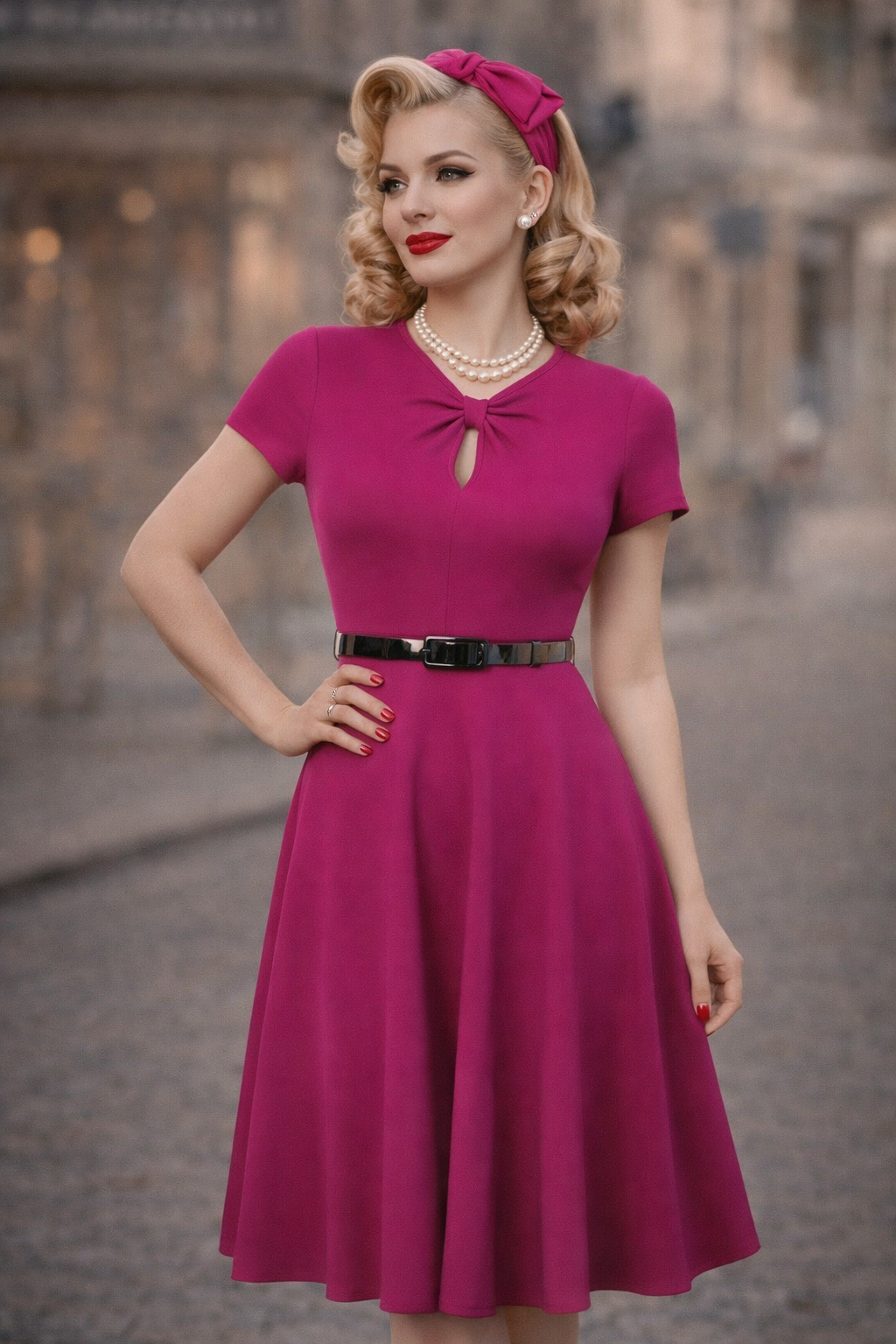 Cap Sleeve Scuba Crepe Dress