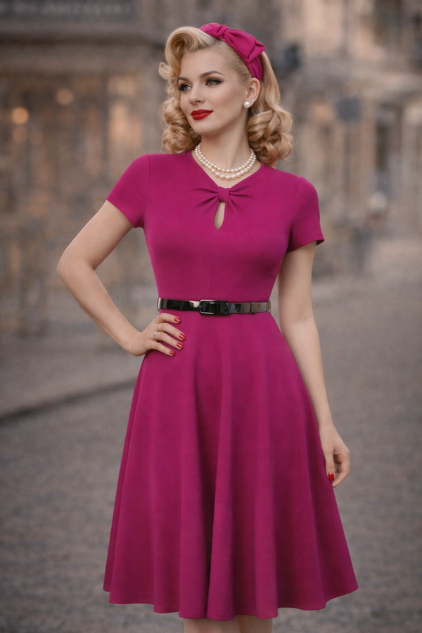 Cap Sleeve Scuba Crepe Dress