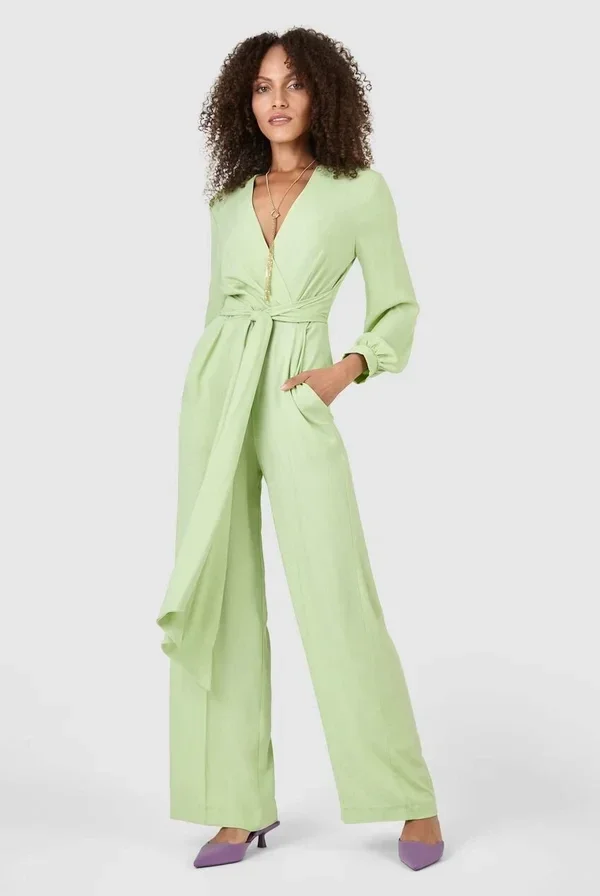 Green Wrap Designer Dress