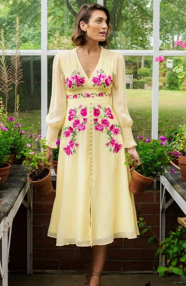 The Kirsty Embroidered Midi Dress