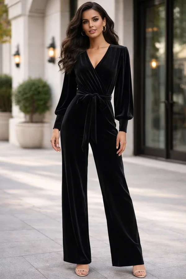 Black Velour Jumpsuit