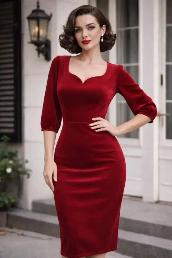Sweetheart Velour Dress