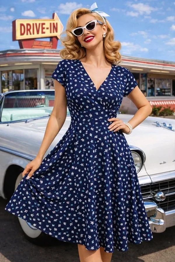Cap sleeve Fit & Flare Dress