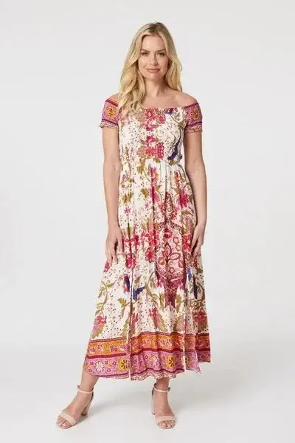 Off Shoulder Smock Dress