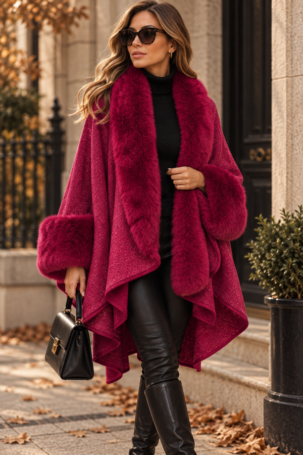 Shimmer Fur Cape
