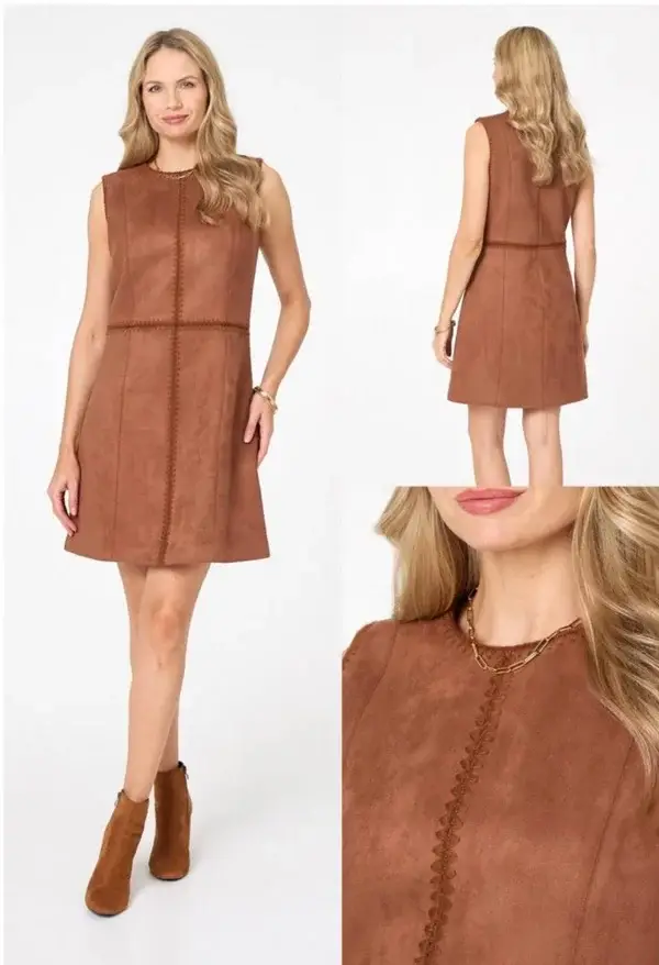 Sleeveless Suede Dress