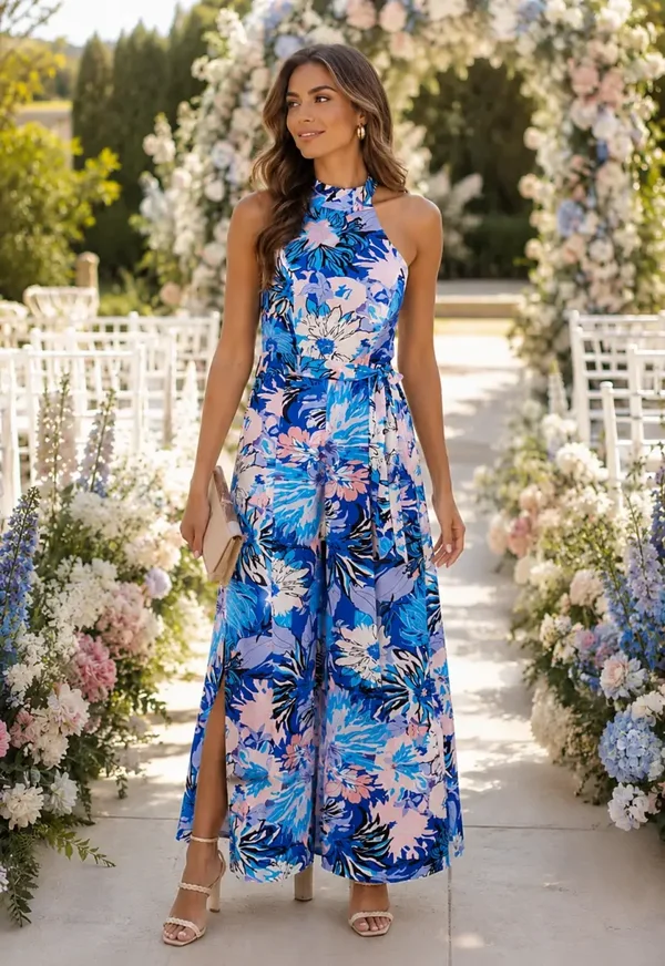 Highneck Split leg Jumpsuit