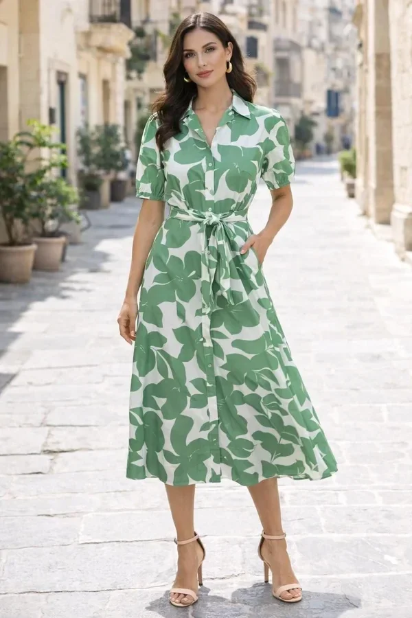 Floral Midi Shirt Dress