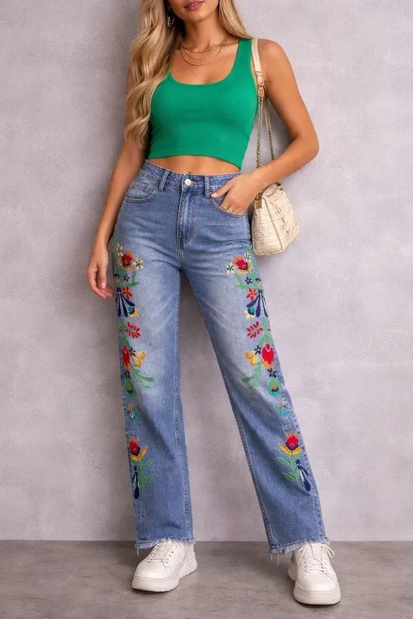 Embroidered Jeans