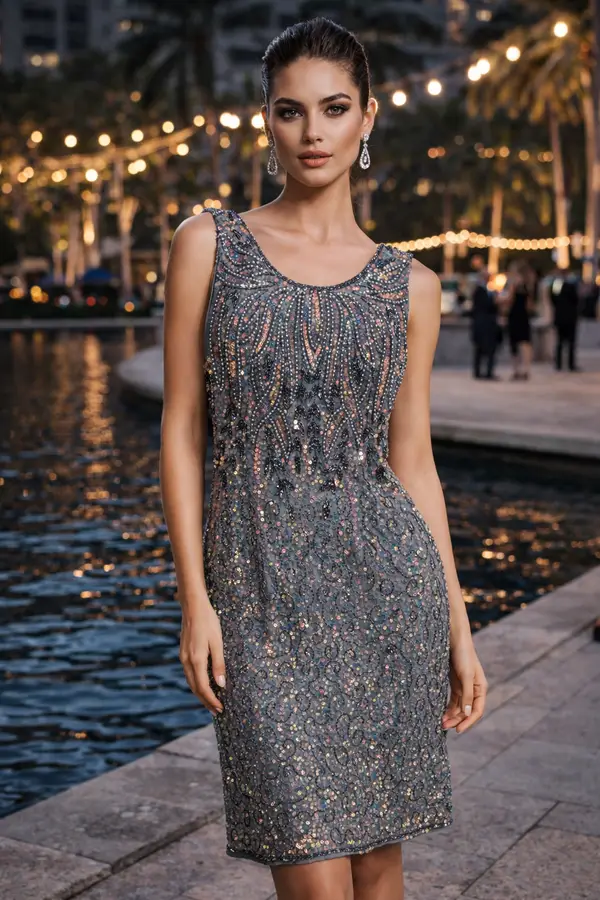 Elise Fully Beaded Dress
