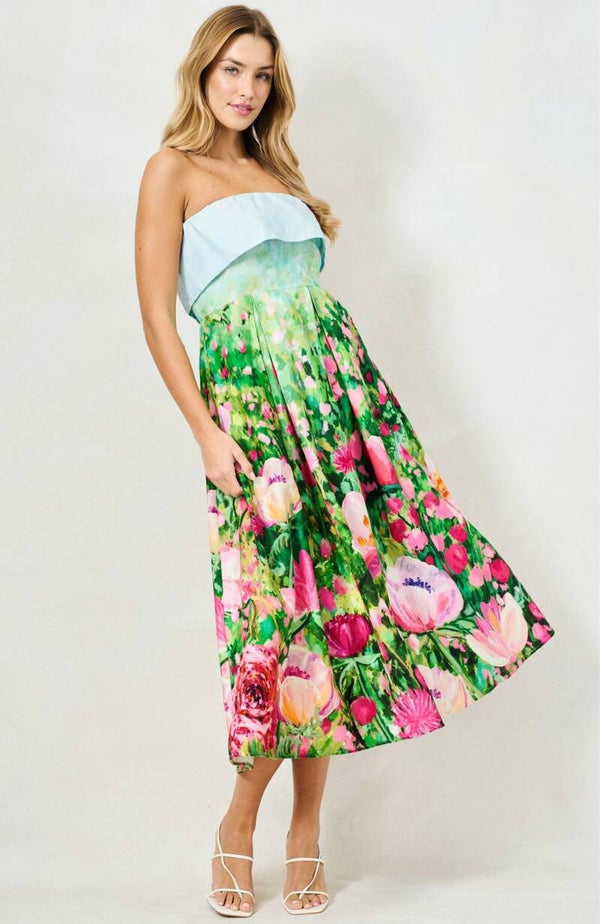 The Bloom Bandeau Designer Dress