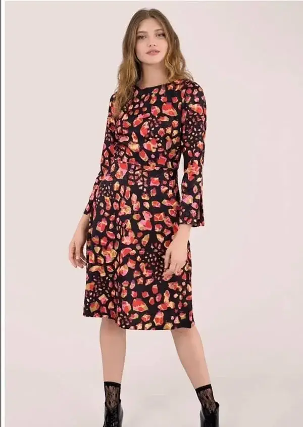 Neon Jacquard Print designer dress