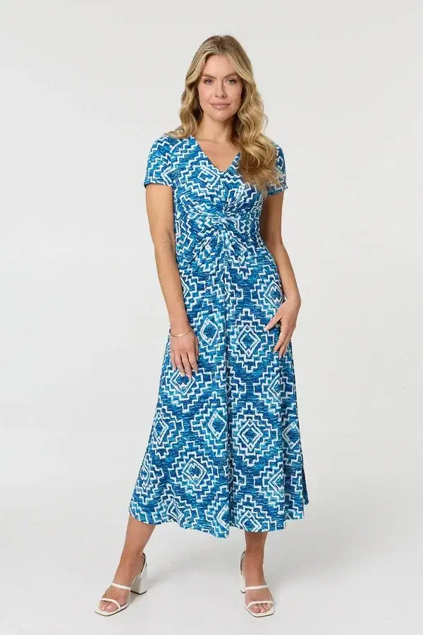 Geo Print Midi Dress