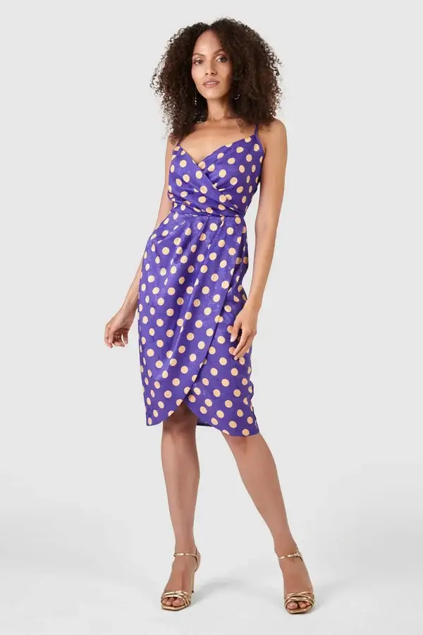 Purple Polka Dot Designer Dress