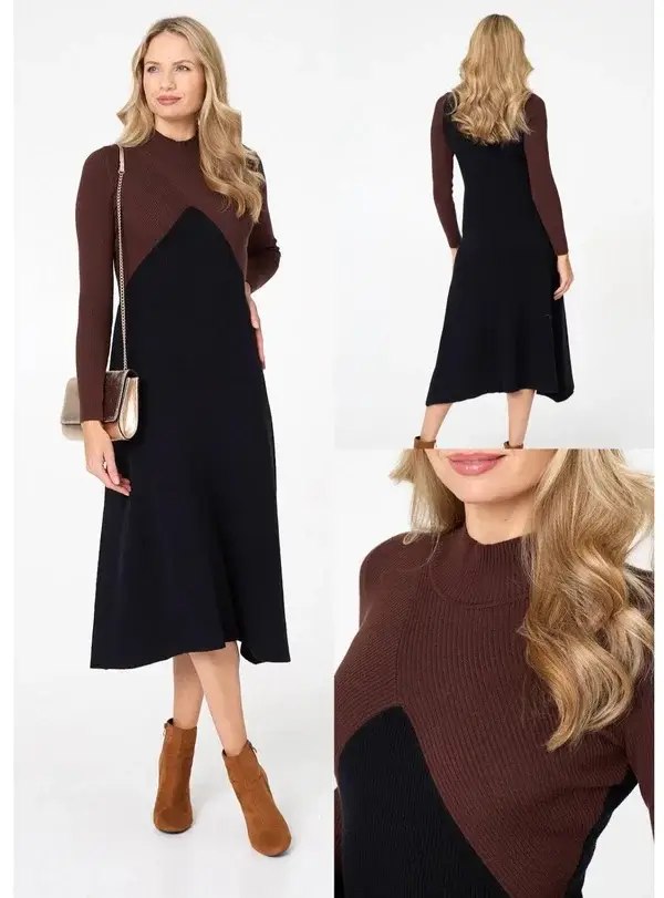 Two Tone Knit Dress